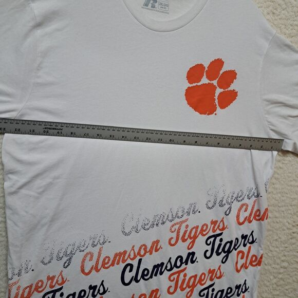 Clemson Tigers Graphic White Orange Russell Athletic T-Shirt Mens Size 2XL XXL - Picture 5 of 7